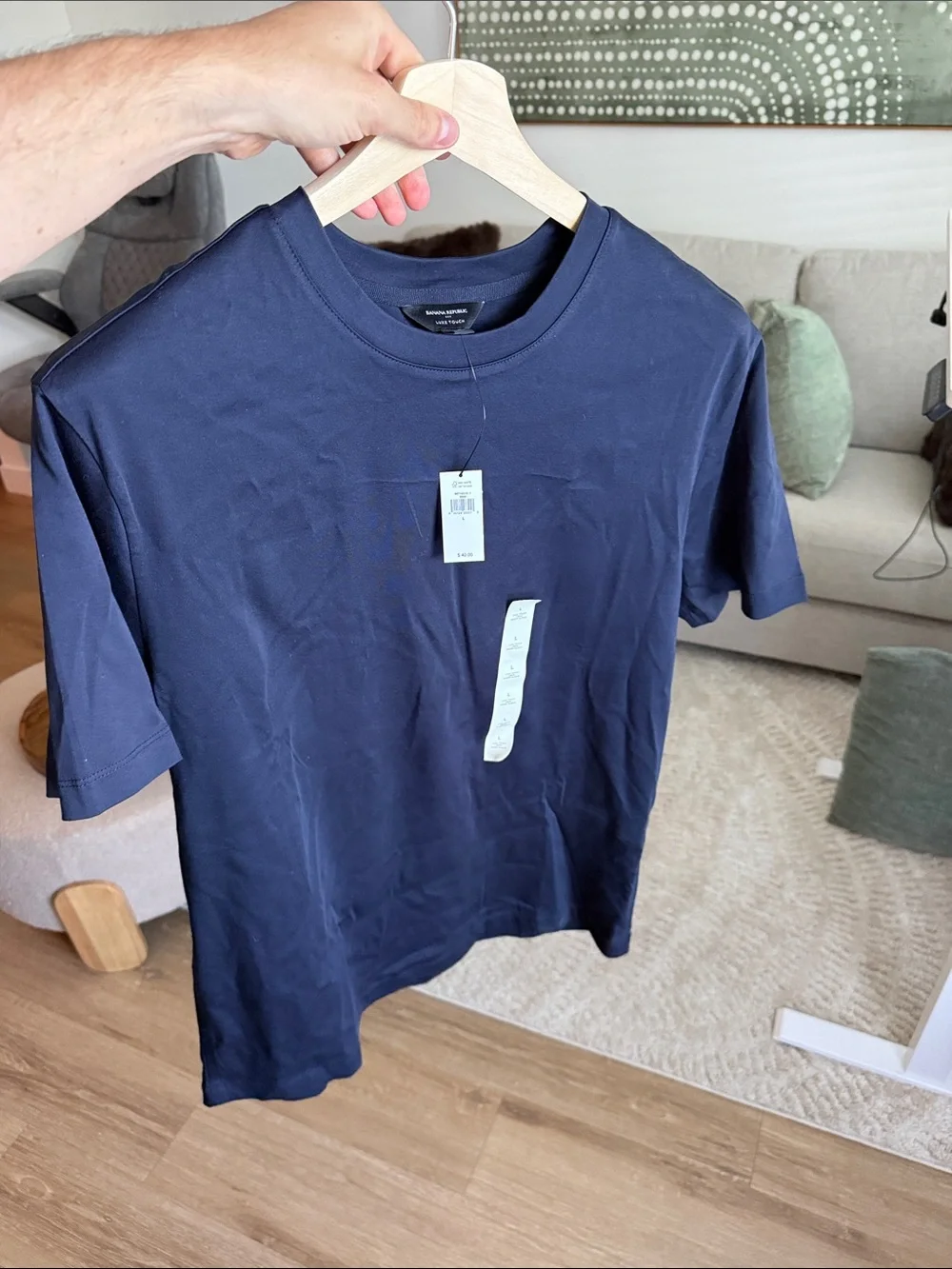 Brand new - Banana Republic luxe touch crew tshirt - navy blue - size large